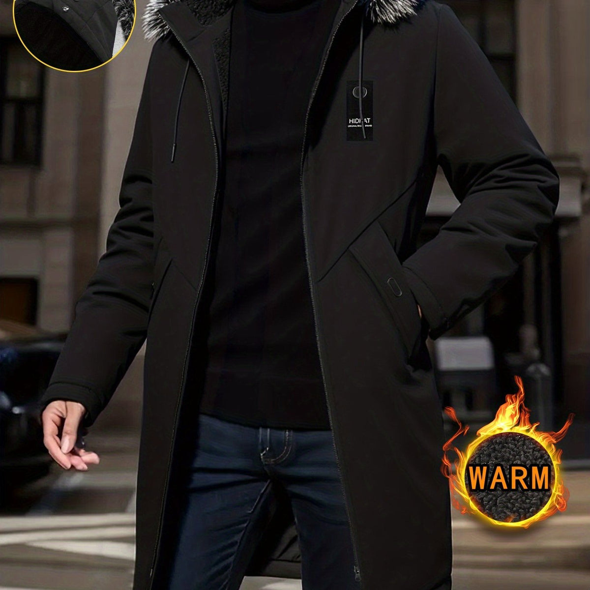 Parka Uomo Midi con Cappuccio – Protezione Invernale Urbana