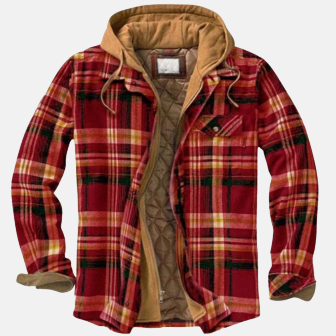 Giacca Uomo a Quadri con Cappuccio – Stile Outdoor Autentico