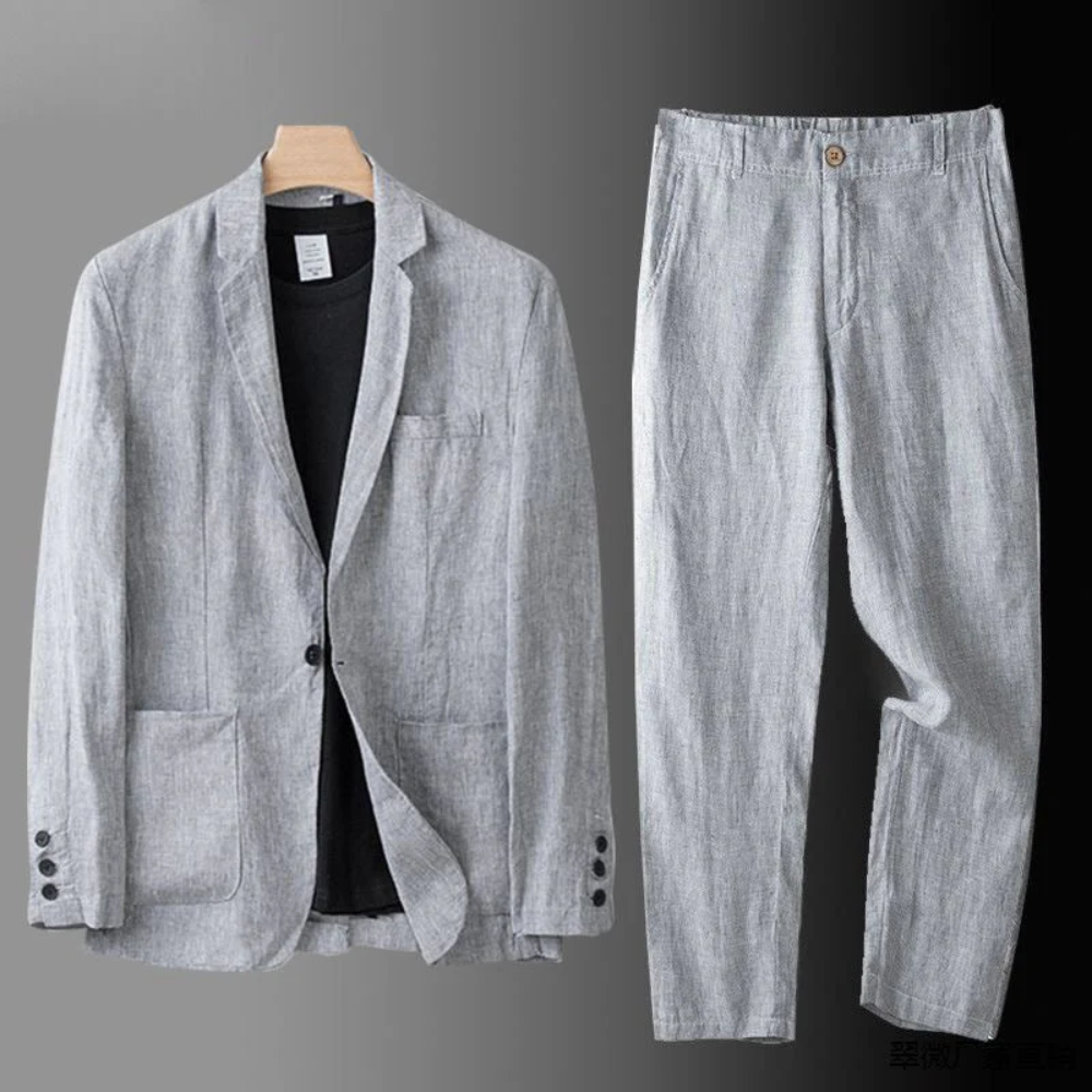 Set Uomo Cardigan con Bottoni e Pantaloni – Look Coordinato