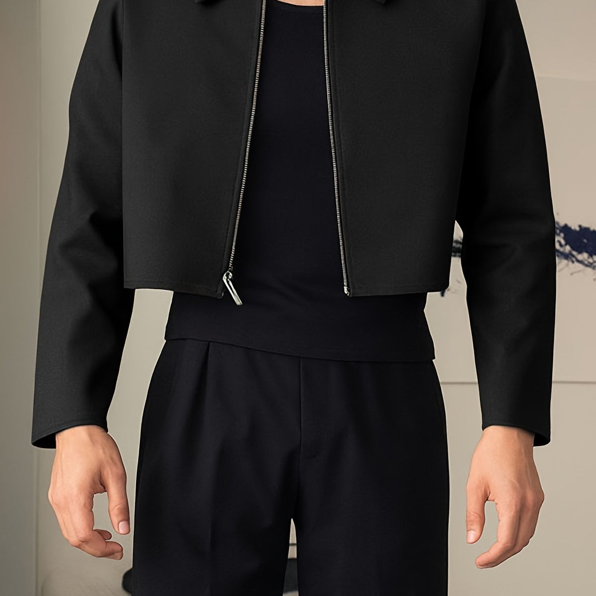 Giacca Uomo Corta con Zip – Look Strutturato e Moderno