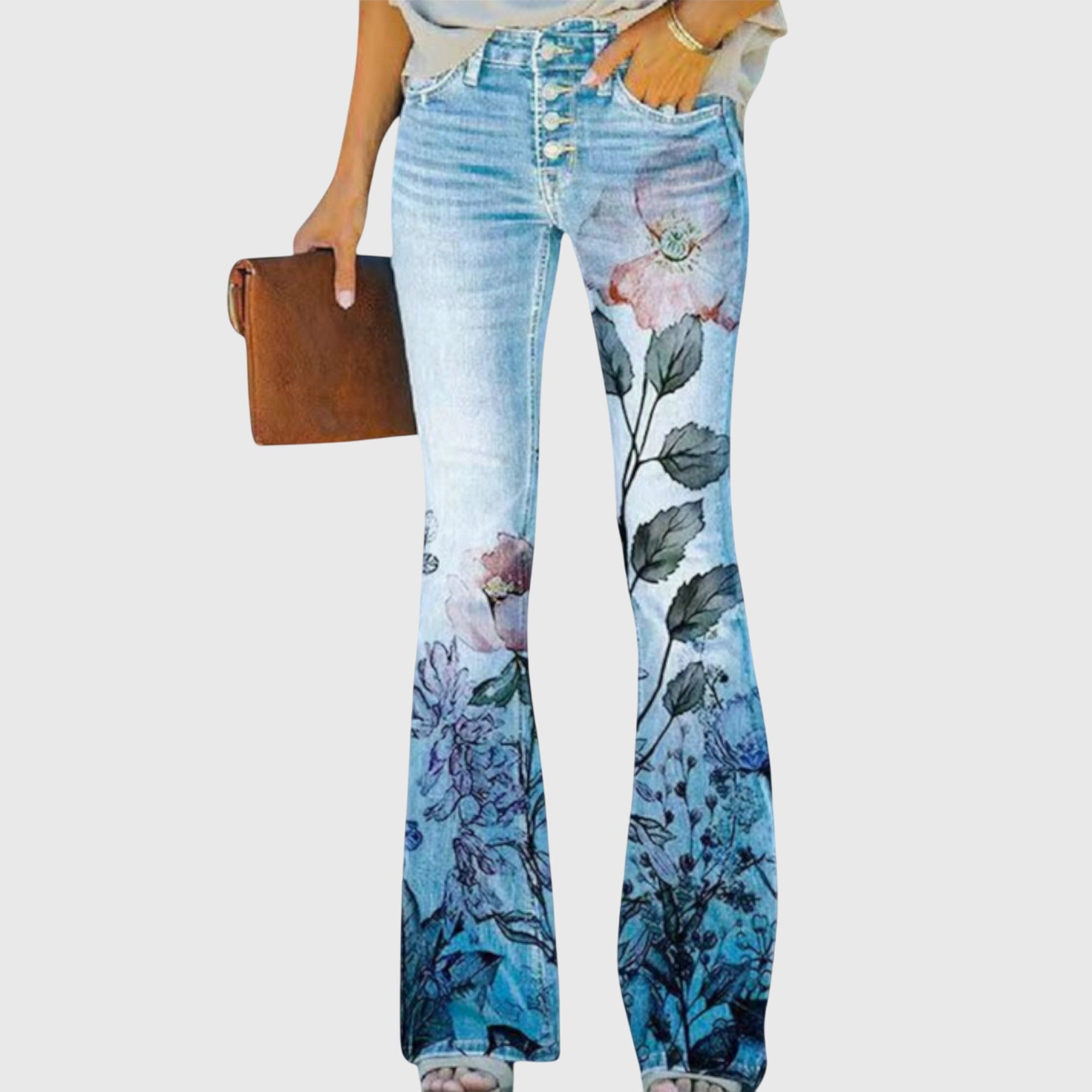 Pantaloni con Fiori Donna | Stampa Floreale Romantica
