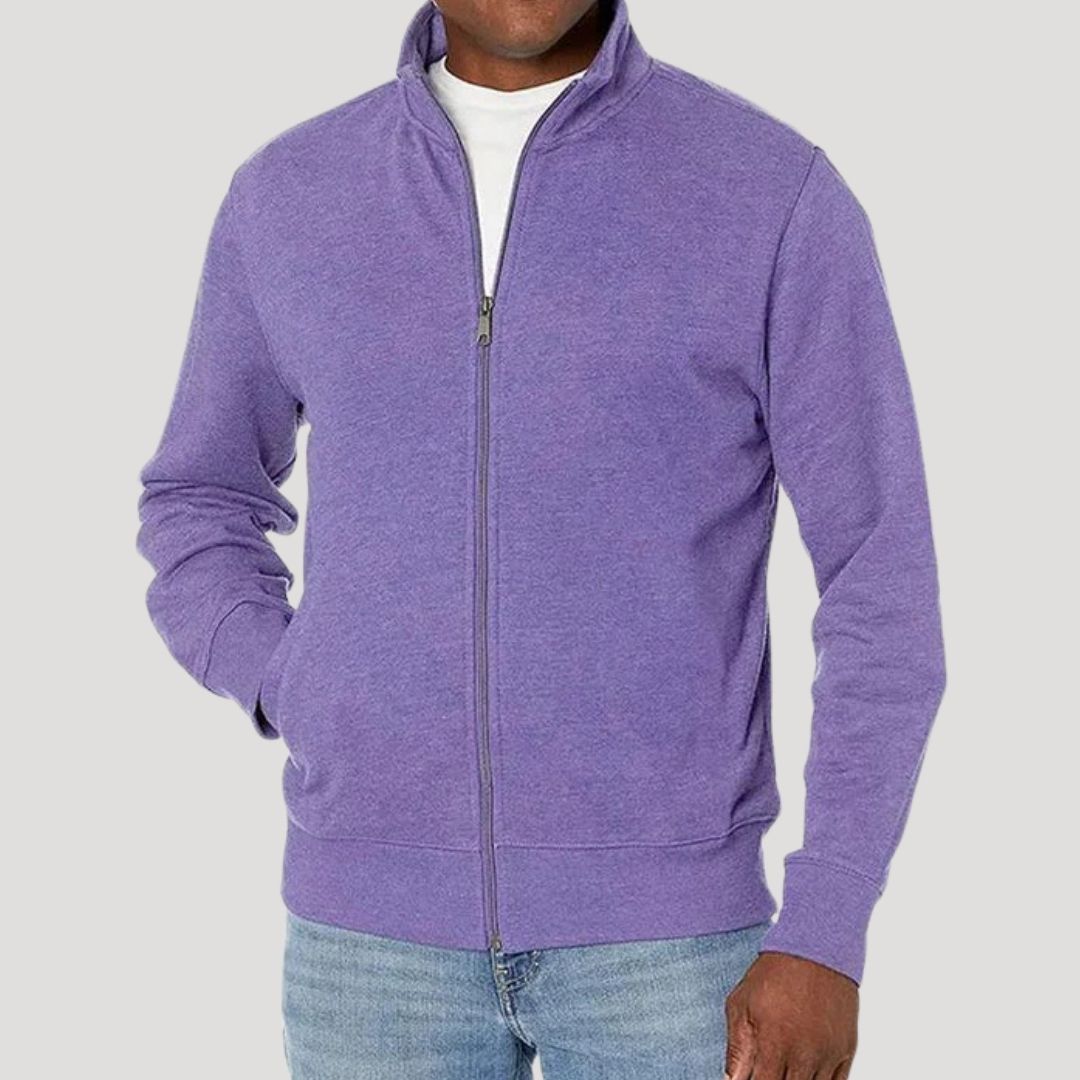 Giacca Uomo con Zip Intera e Collo Rialzato – Look Moderno