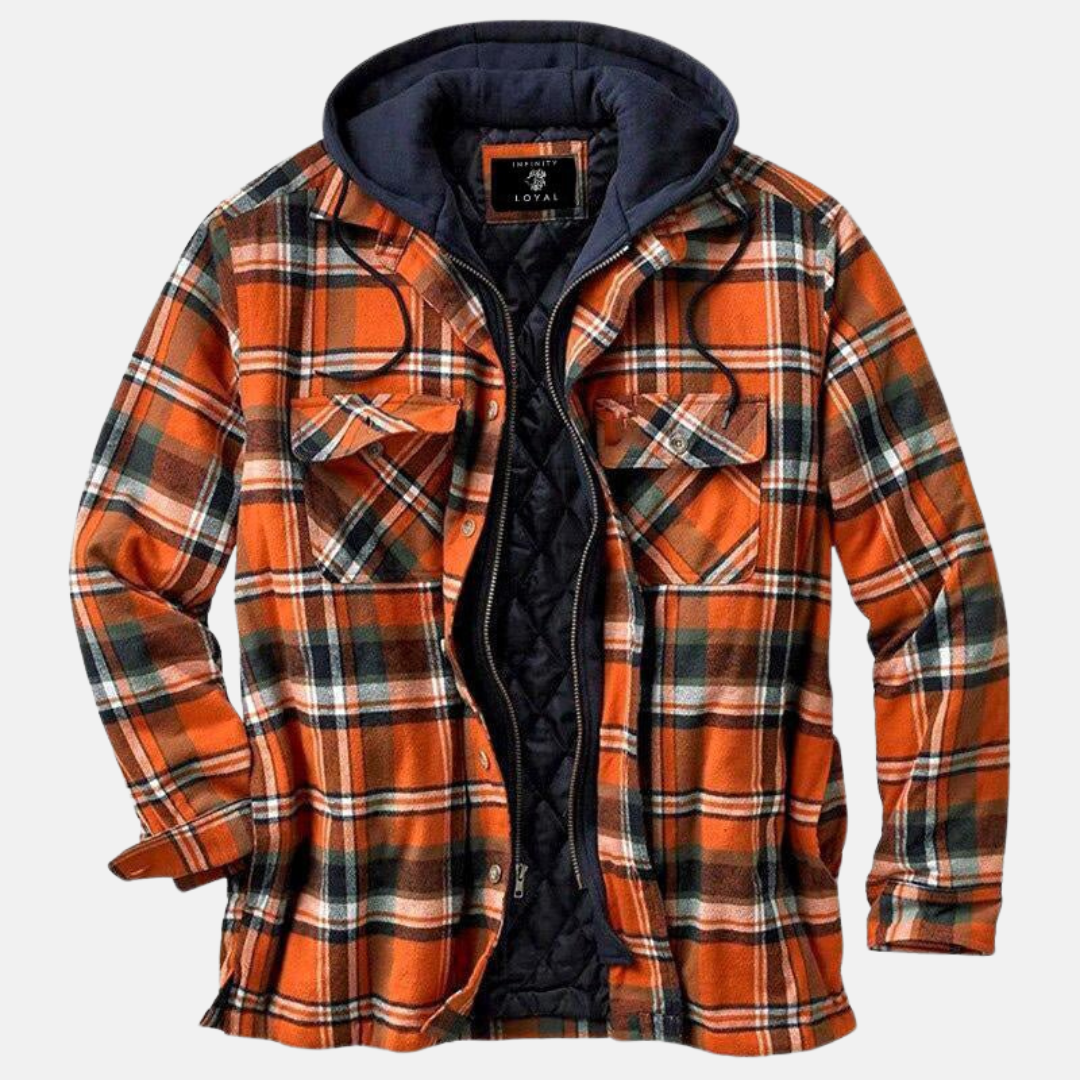 Giacca Uomo a Quadri con Cappuccio – Stile Outdoor Autentico