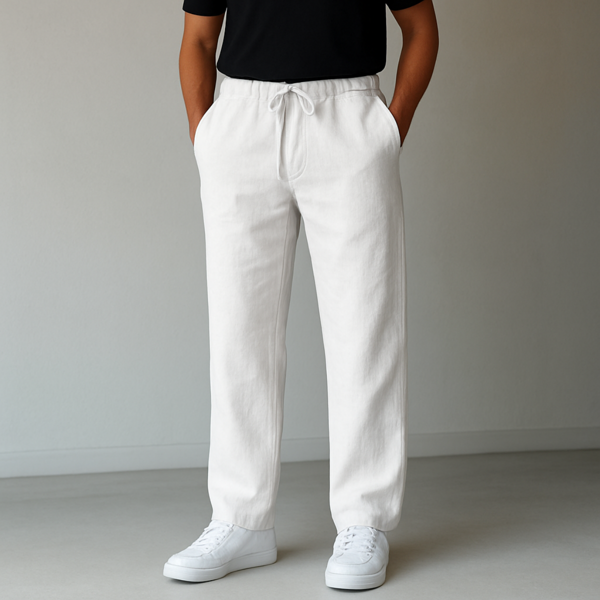 Pantaloni Uomo a Gamba Larga con Coulisse