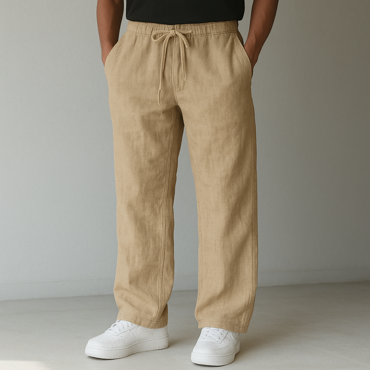 Pantaloni Uomo a Gamba Larga con Coulisse