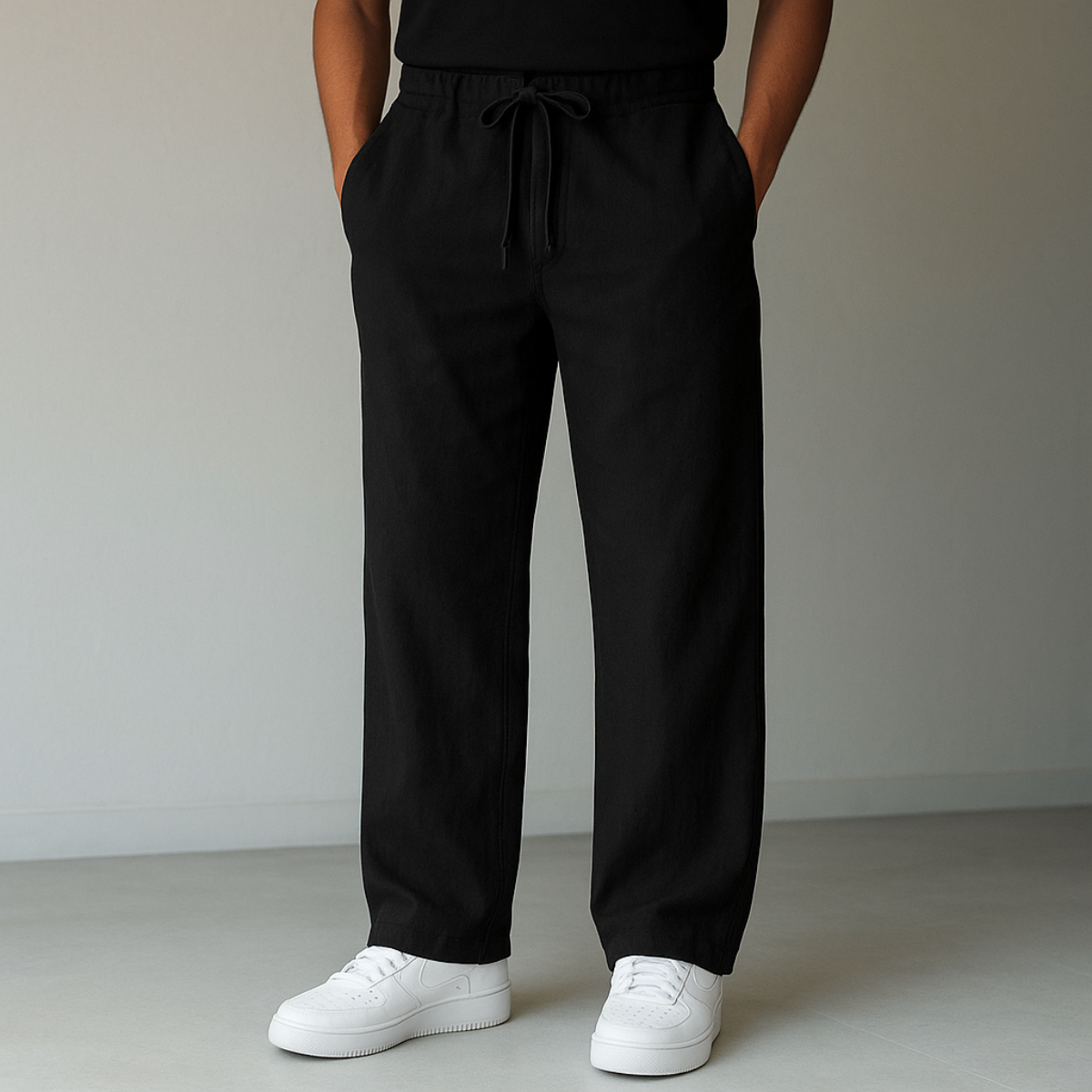 Pantaloni Uomo a Gamba Larga con Coulisse