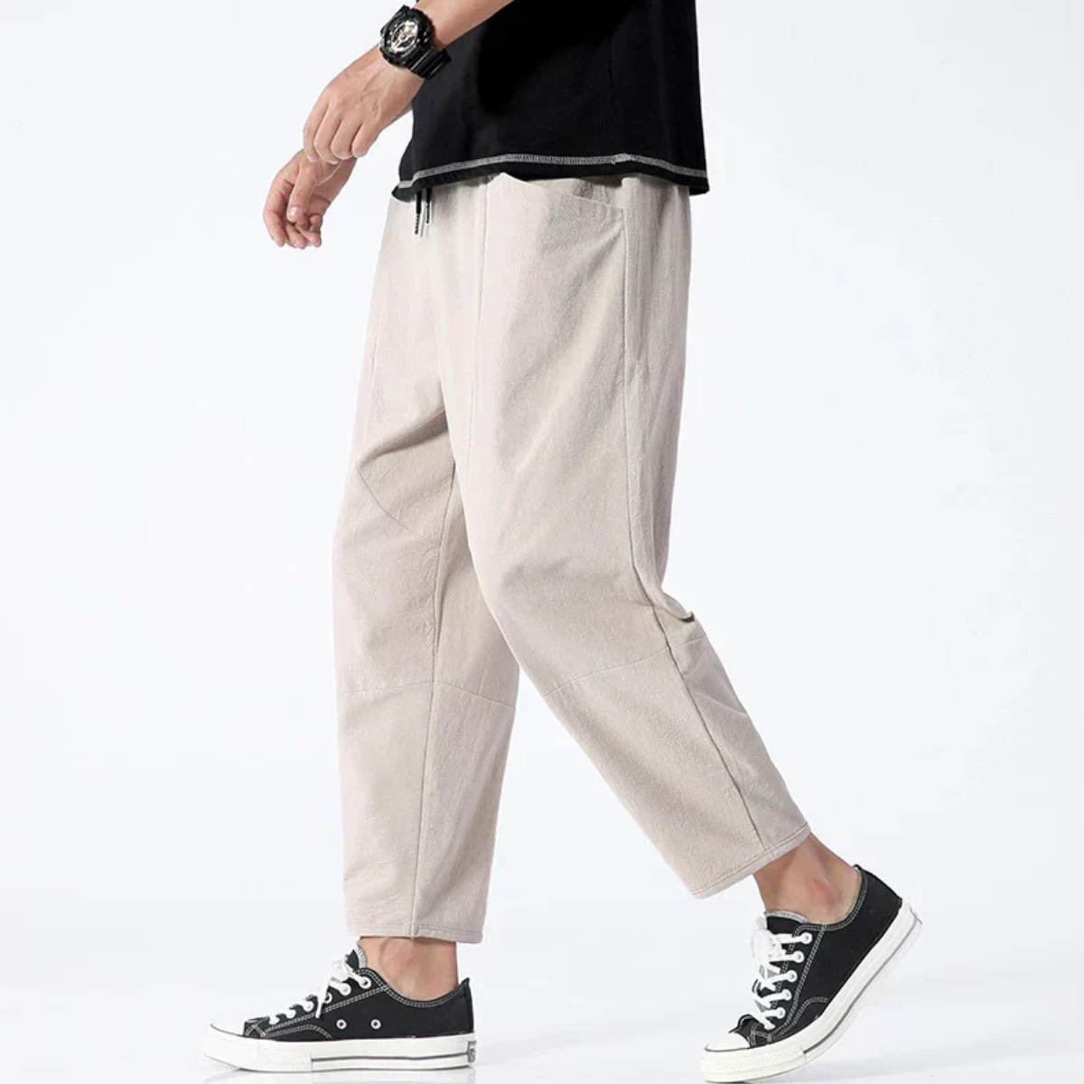 Pantaloni Cropped Uomo Fit Ampio