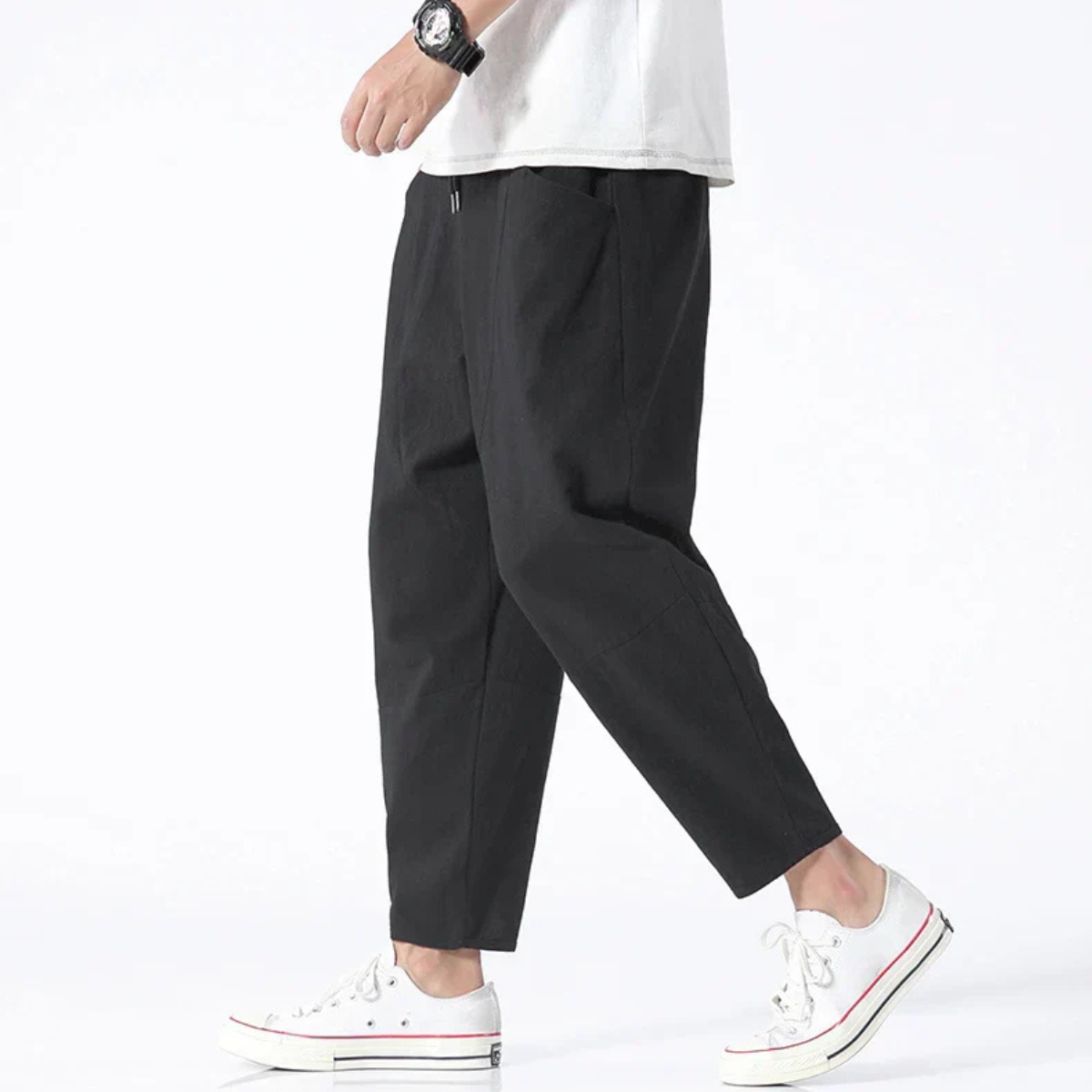 Pantaloni Cropped Uomo Fit Ampio