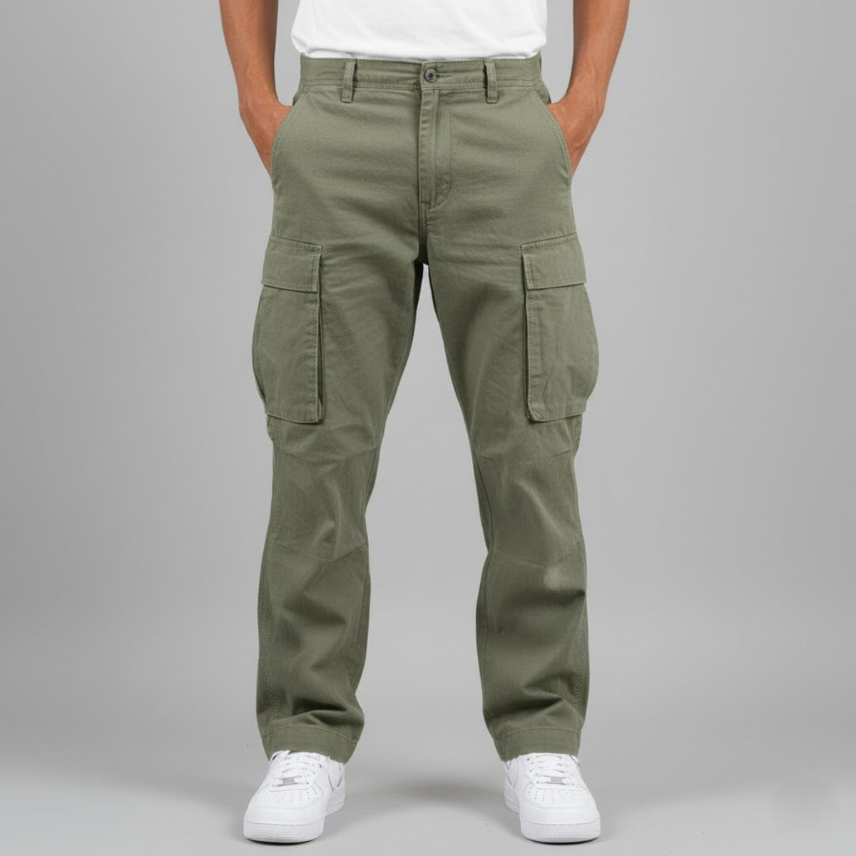 Pantaloni Cargo Casual Uomo Fit Ampio