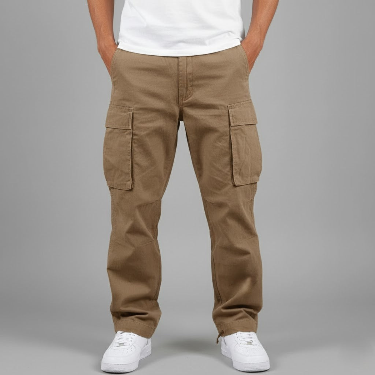 Pantaloni Cargo Casual Uomo Fit Ampio