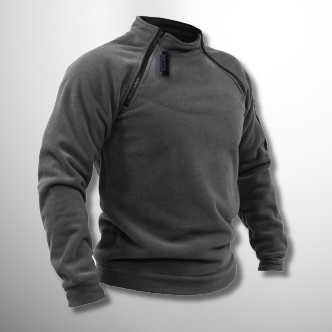 Pullover Uomo con Collo Rialzato e Zip – Calore Raffinato