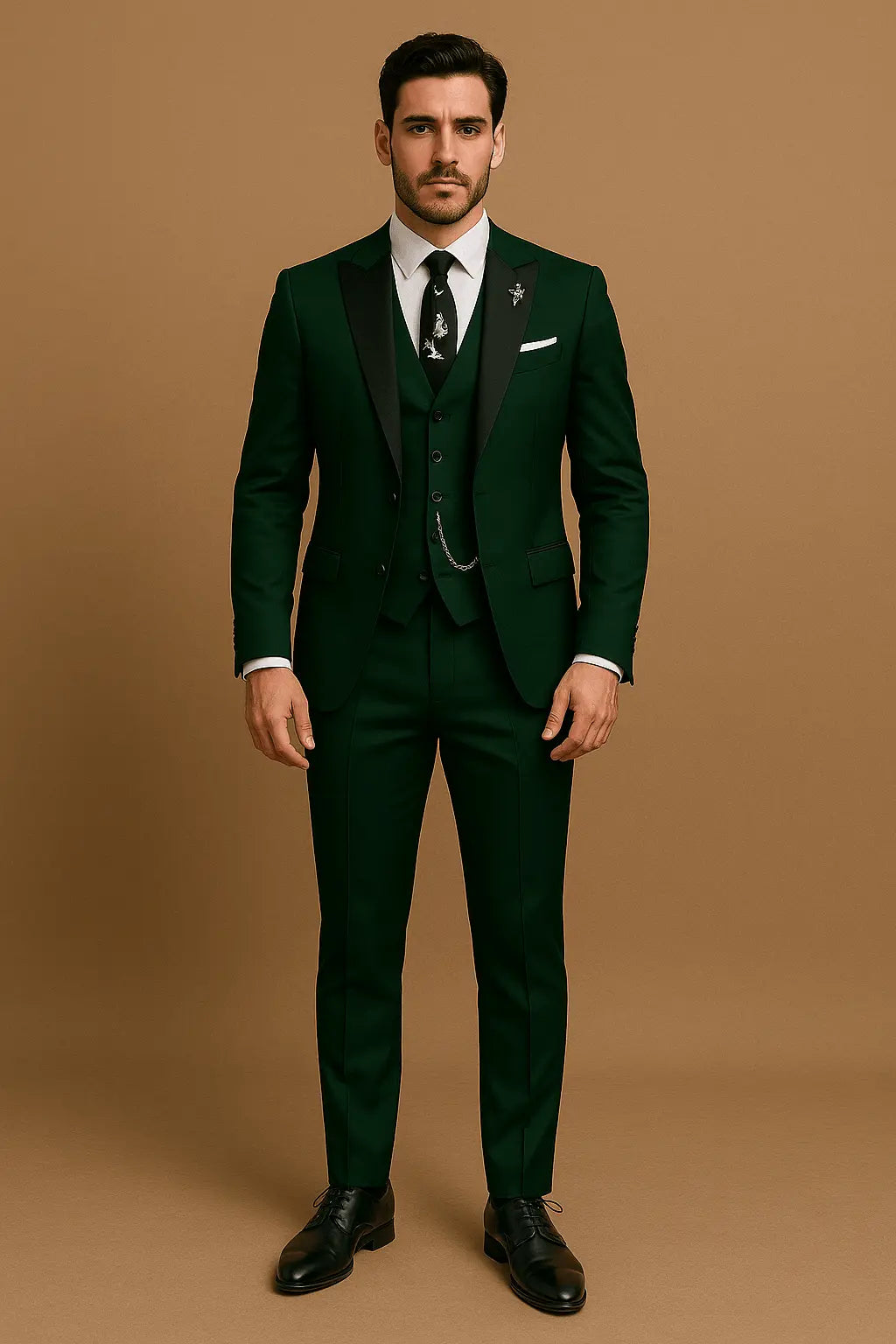 Completo Slim Fit Tre Pezzi Uomo Verde | Abito Formale Moderno