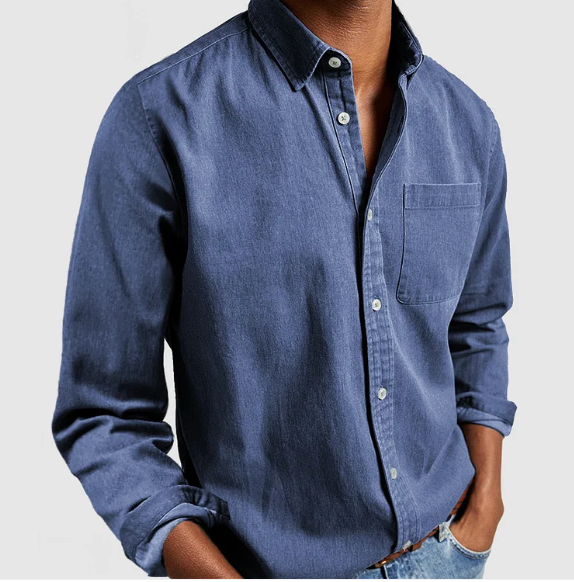 Camicia di Jeans con Bottoni Uomo