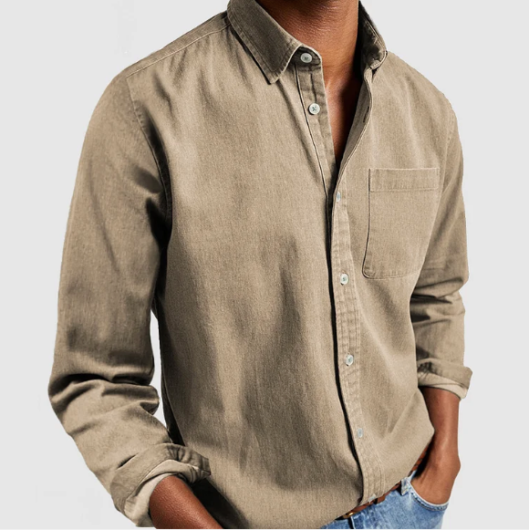 Camicia di Jeans con Bottoni Uomo