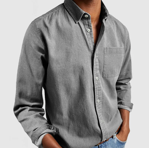 Camicia di Jeans con Bottoni Uomo