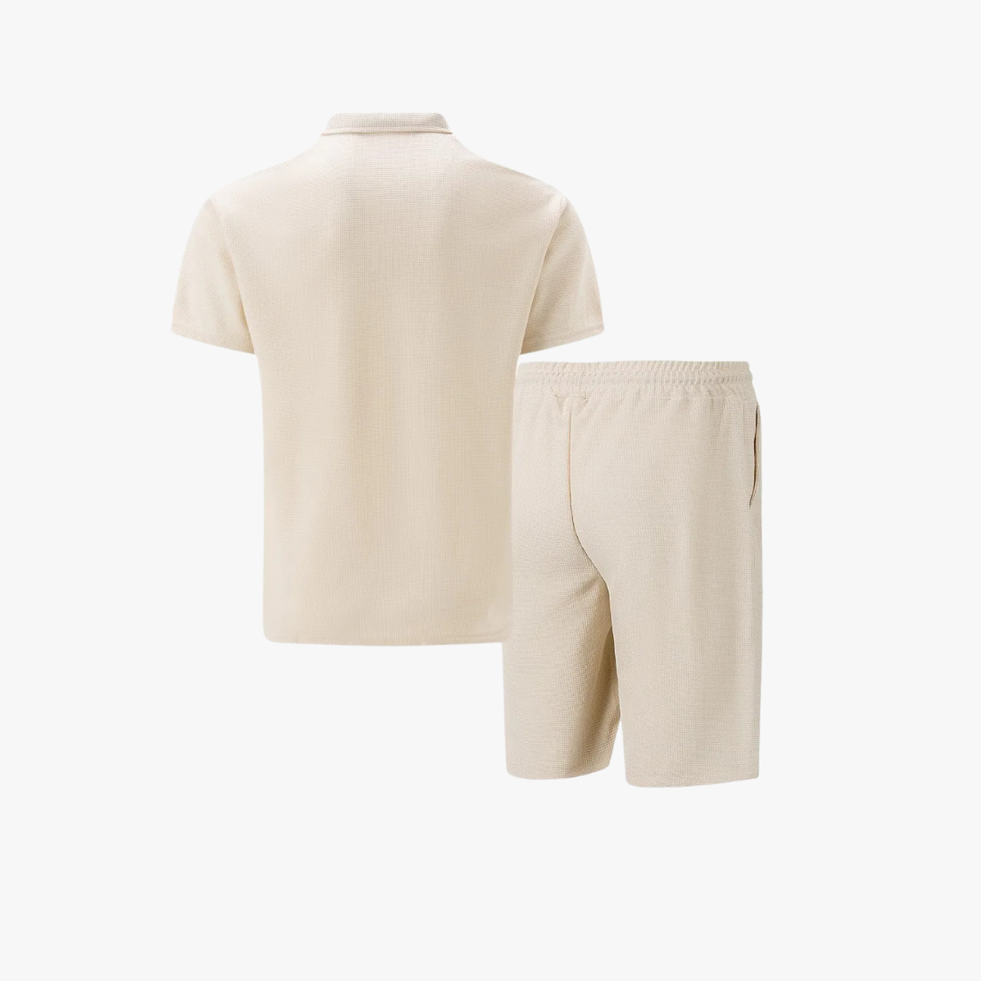 Completo Polo con Zip e Pantaloncini Uomo | Look Coordinato