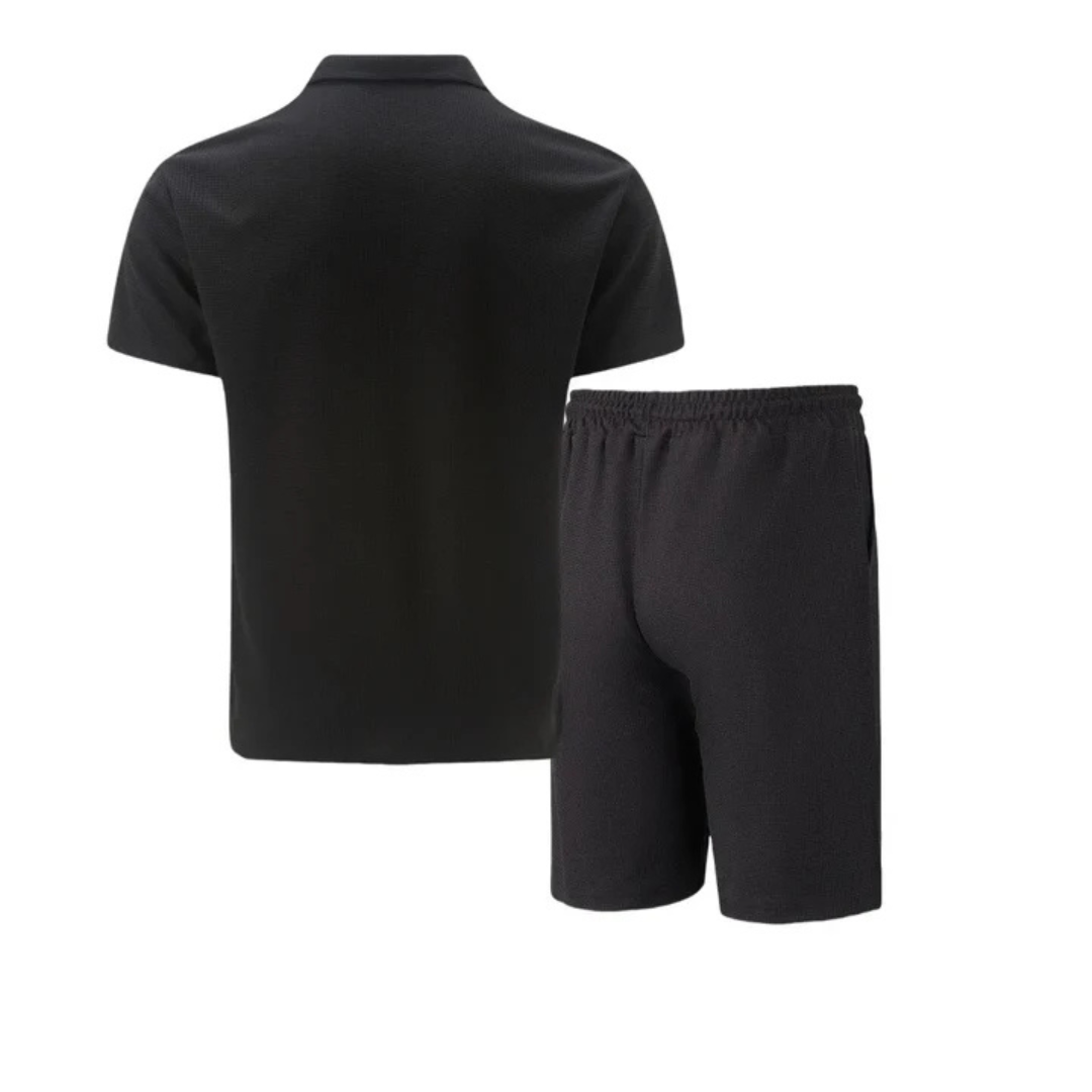 Completo Polo con Zip e Pantaloncini Uomo | Look Coordinato
