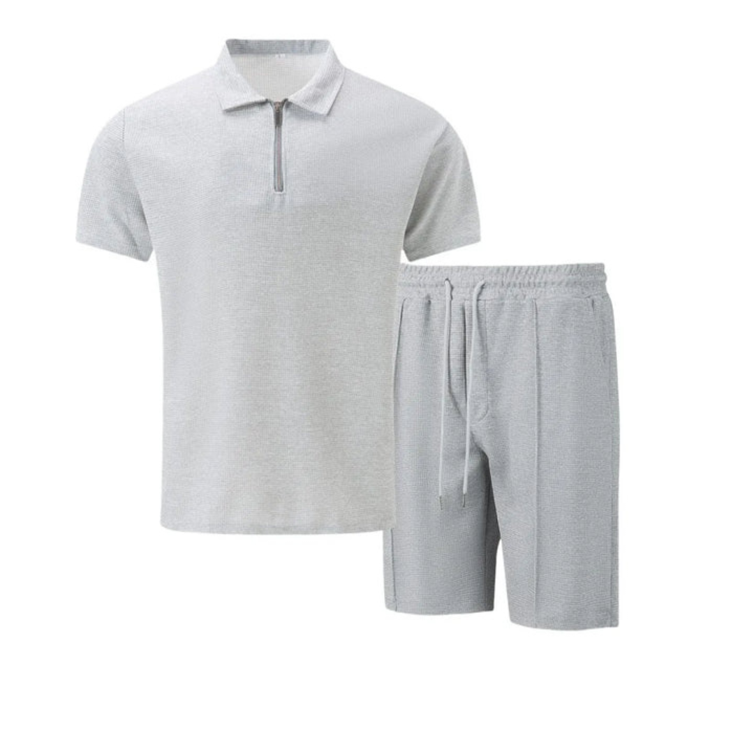 Completo Polo con Zip e Pantaloncini Uomo | Look Coordinato
