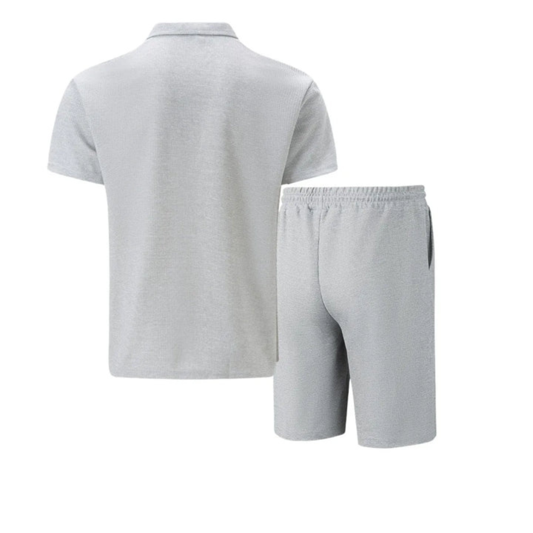Completo Polo con Zip e Pantaloncini Uomo | Look Coordinato