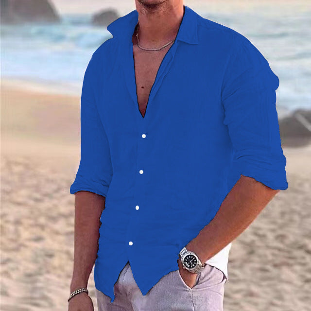 Camicia di Cotone e Lino Uomo