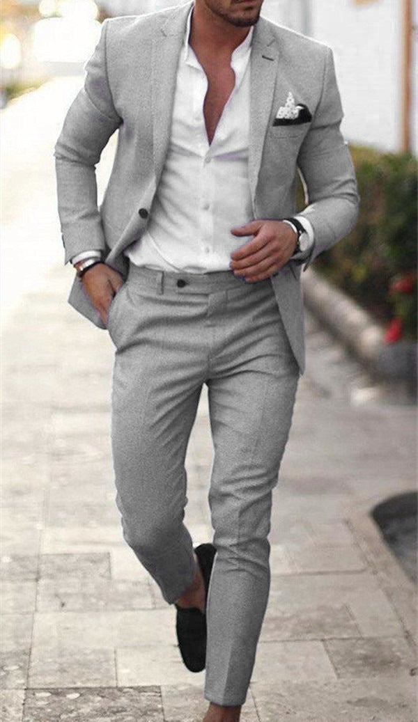 Abito in Lino Slim Fit Uomo | Due Pezzi Elegante Estivo