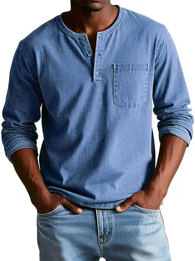 Camicia Henley Vintage Uomo