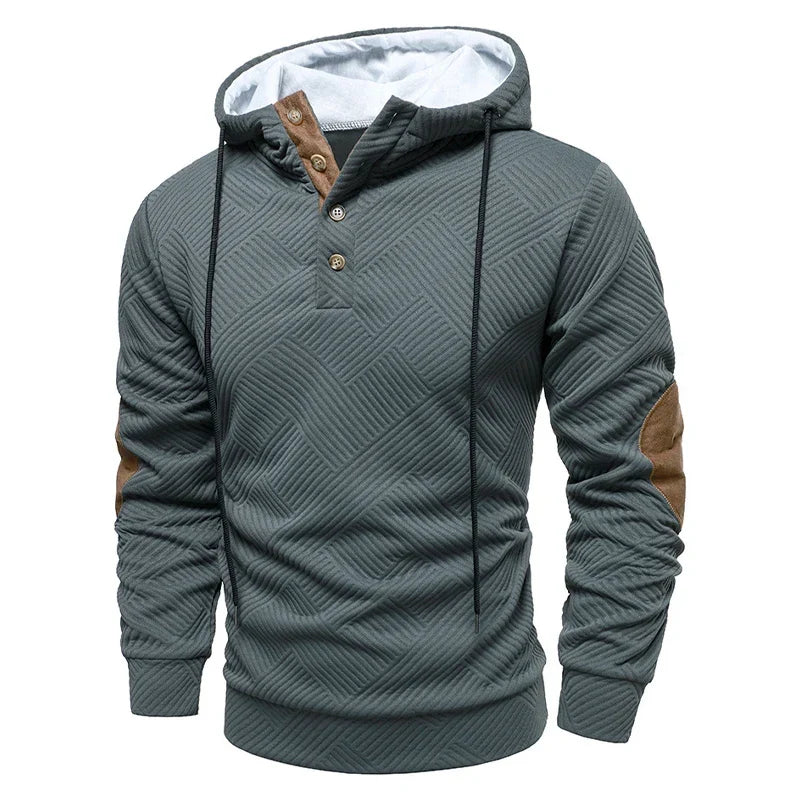 Maglione Uomo con Cappuccio e Bottoni – Comfort Moderno