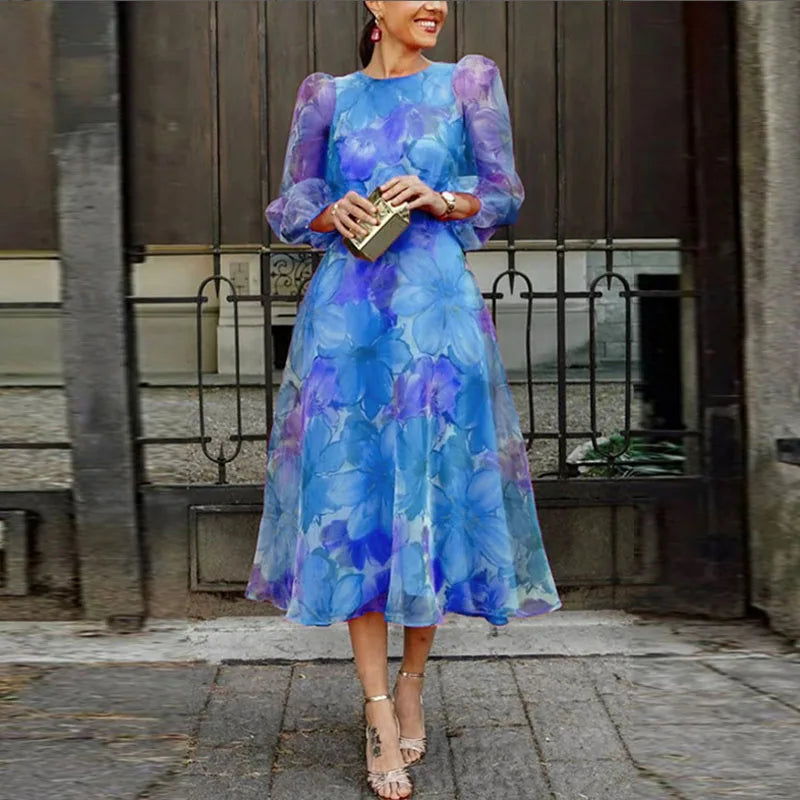 Blair | Abito Midi Floreale Formale da Cerimonia