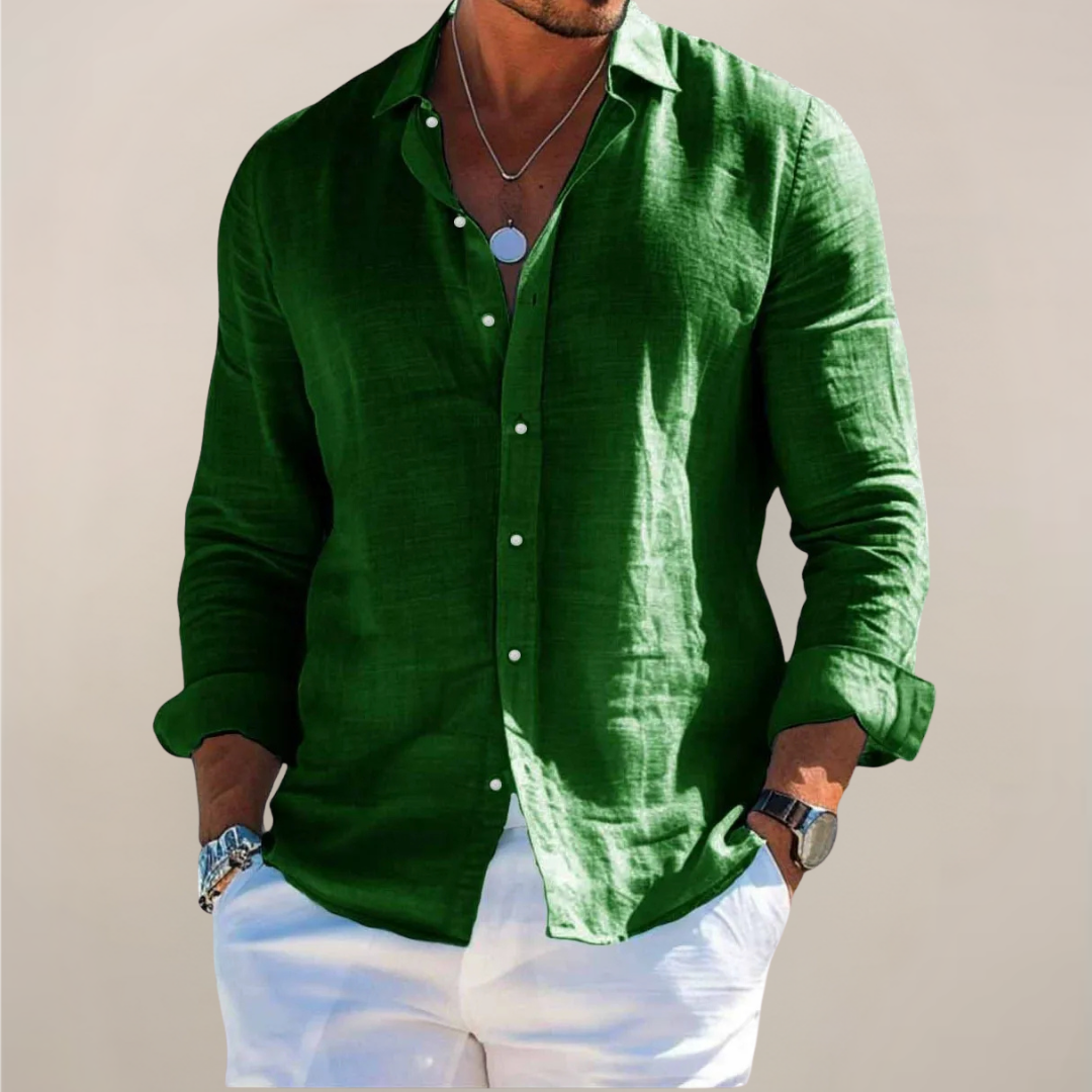 Camicia di Lino con Bottoni Uomo