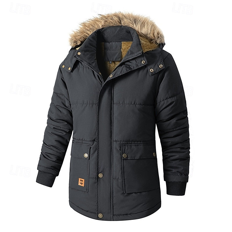 Parka Uomo con Cappuccio e Imbottitura – Calore Invernale Totale
