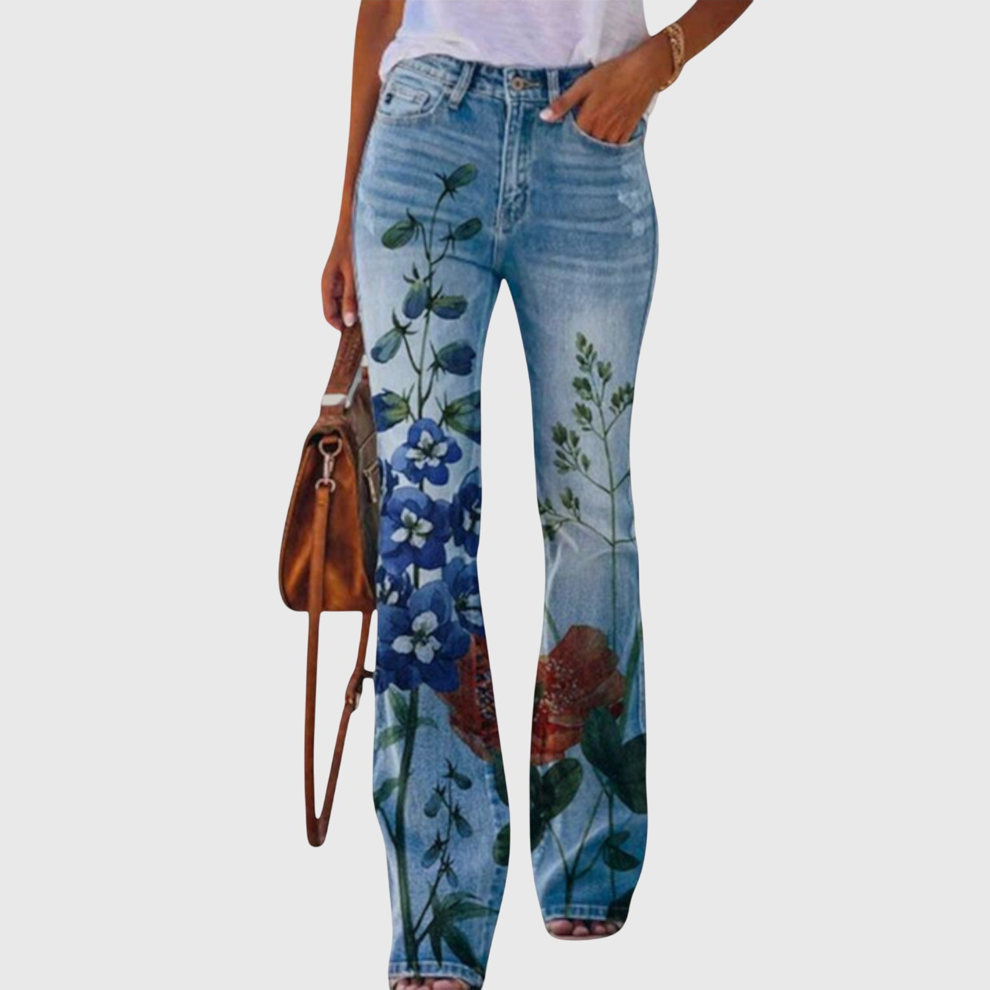 Pantaloni con Fiori Donna | Stampa Floreale Romantica
