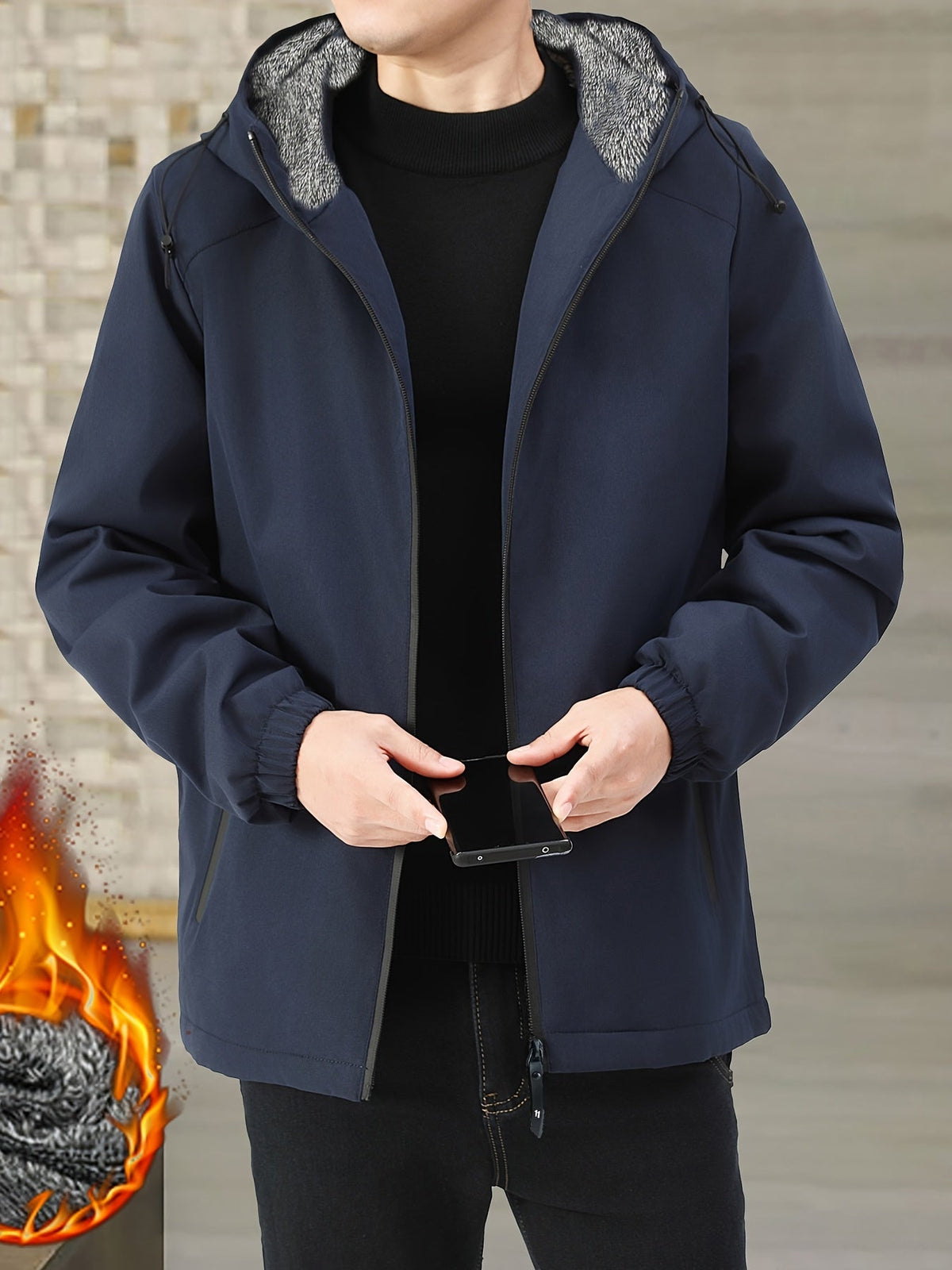 Giacca Uomo Invernale con Cappuccio e Zip – Look Casual