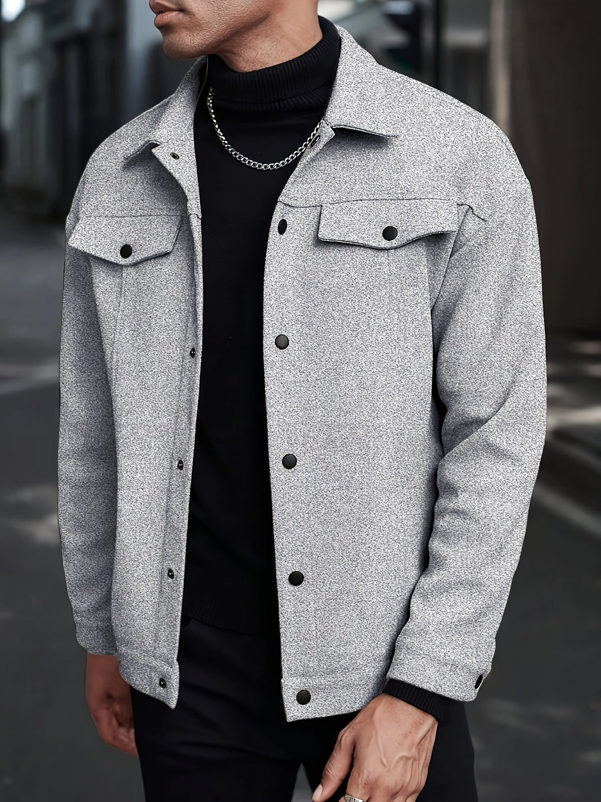 Giacca Uomo con Bottoni a Pressione – Design Contemporaneo