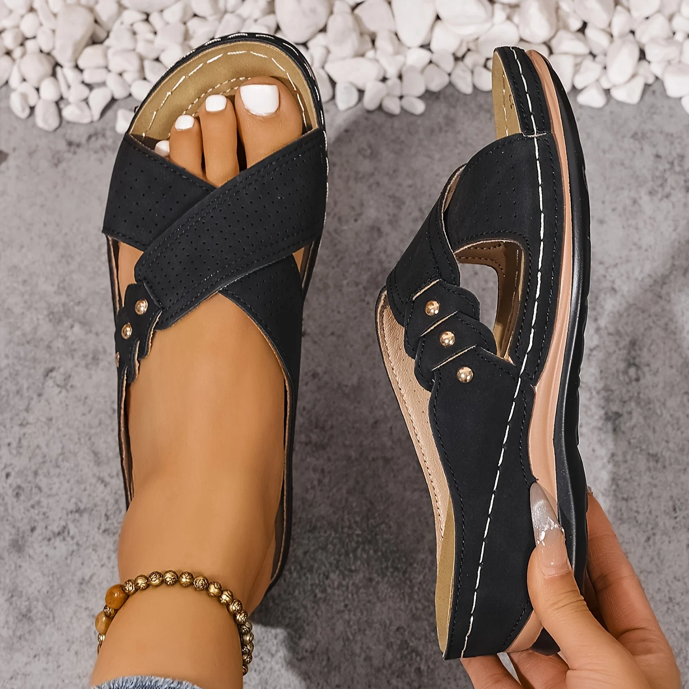 Ezera | Sandali con Zeppa Ortopedici Eleganti