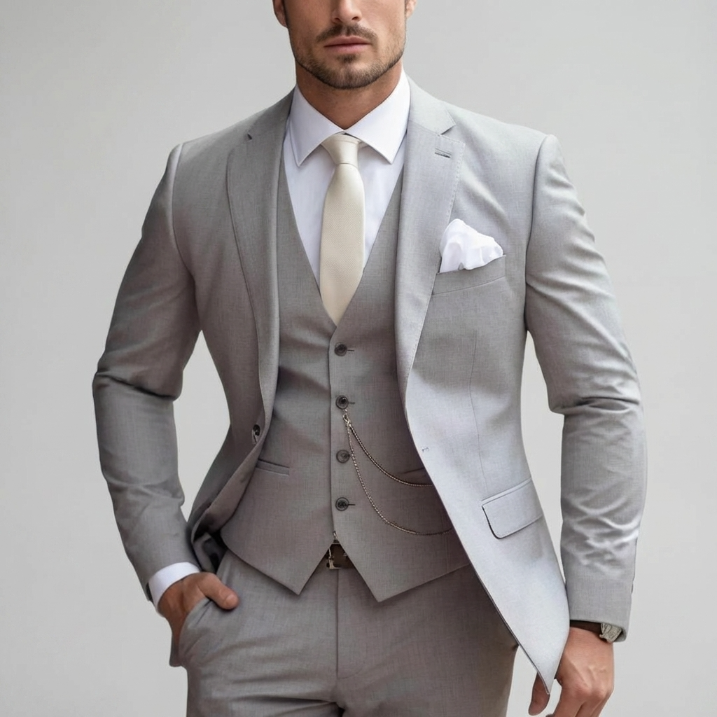 Abito Slim Fit Tre Pezzi Uomo | Completo Elegante Cerimonia