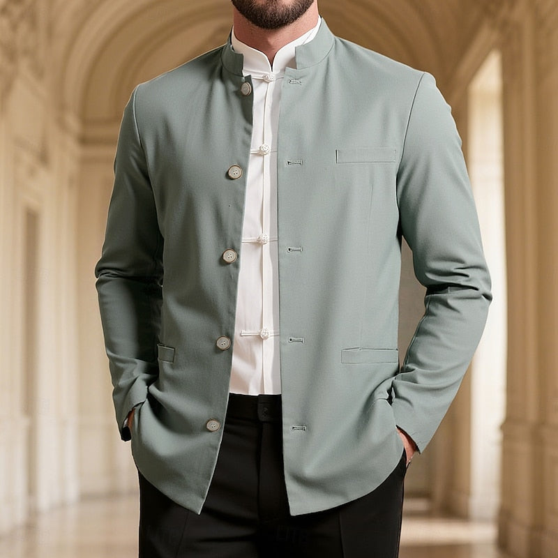 Giacca Uomo con Collo Mandarino – Eleganza Orientale Moderna