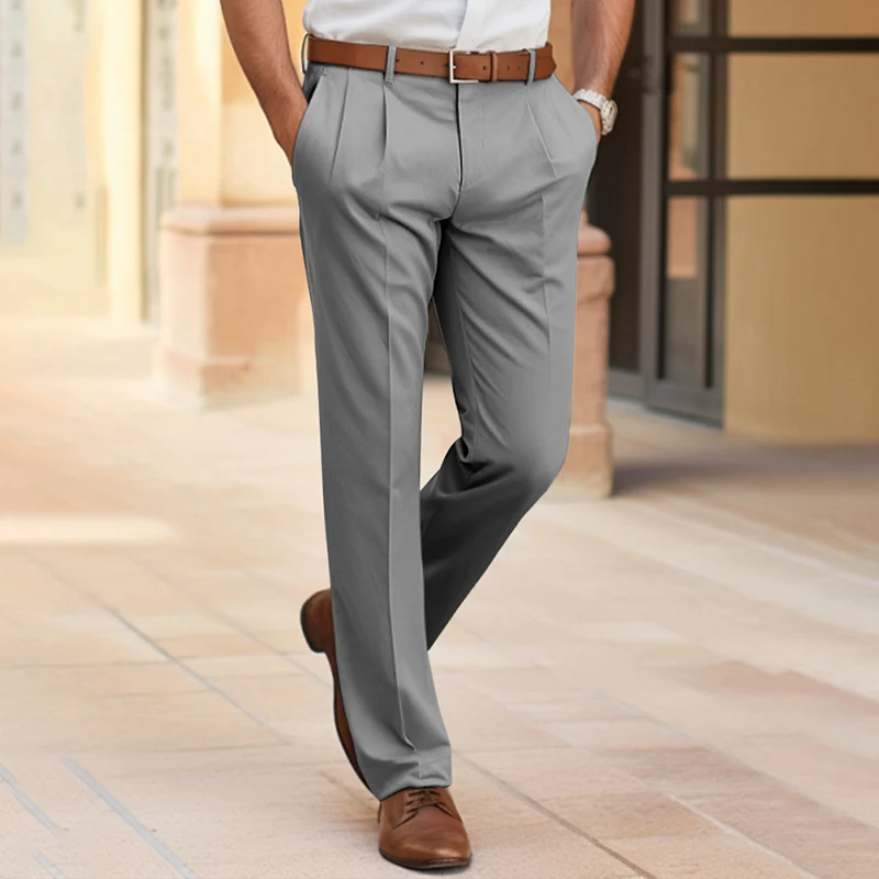 Pantaloni Smart Casual Uomo Fit Ampio
