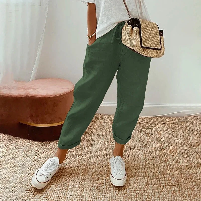 Pantaloni Donna Estivi in Cotone e Lino