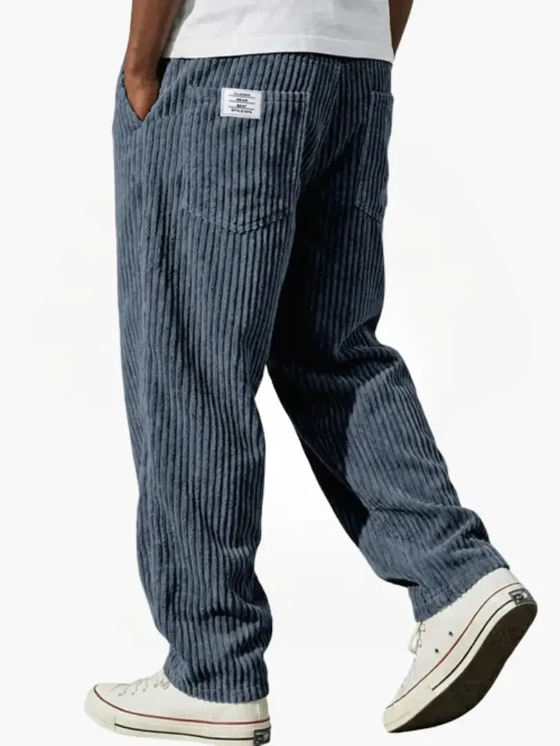 Pantaloni Uomo in Velluto a Coste Fit Morbido