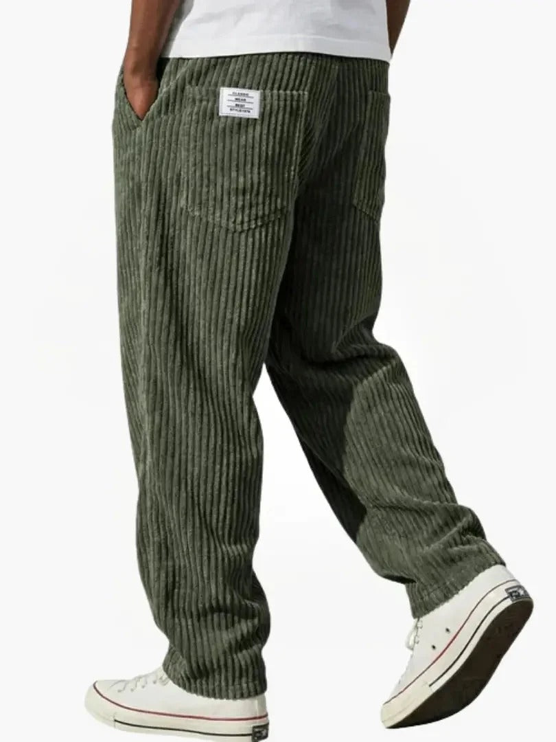 Pantaloni Uomo in Velluto a Coste Fit Morbido
