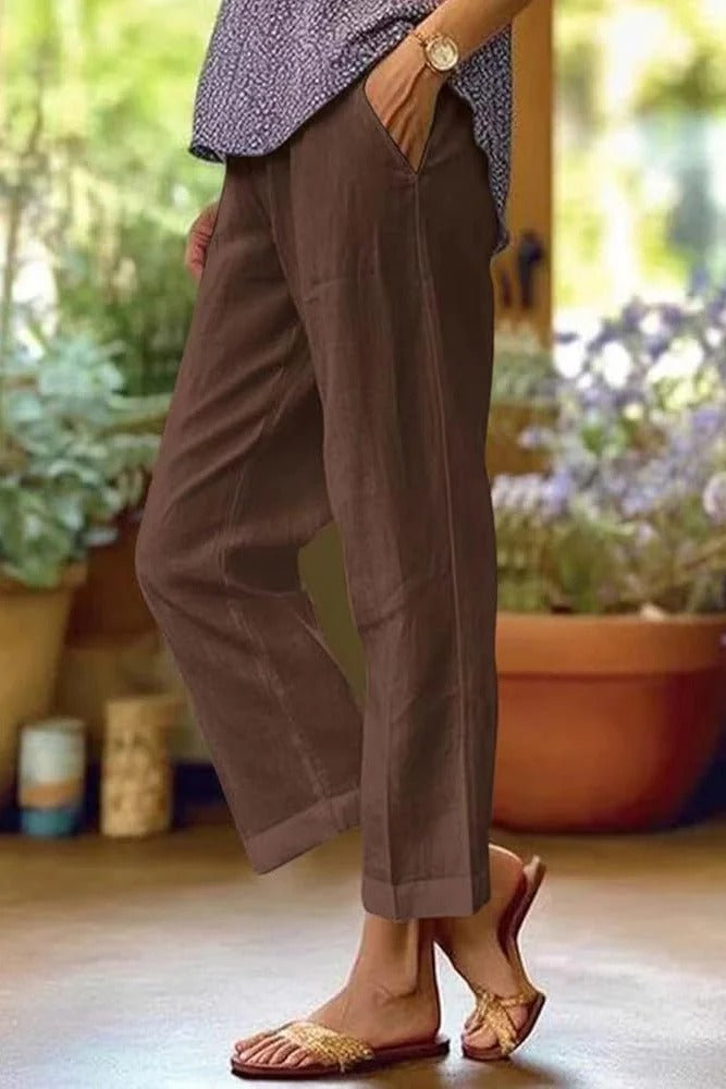 Pantaloni Estivi Leggeri Donna con Tasche Nascoste