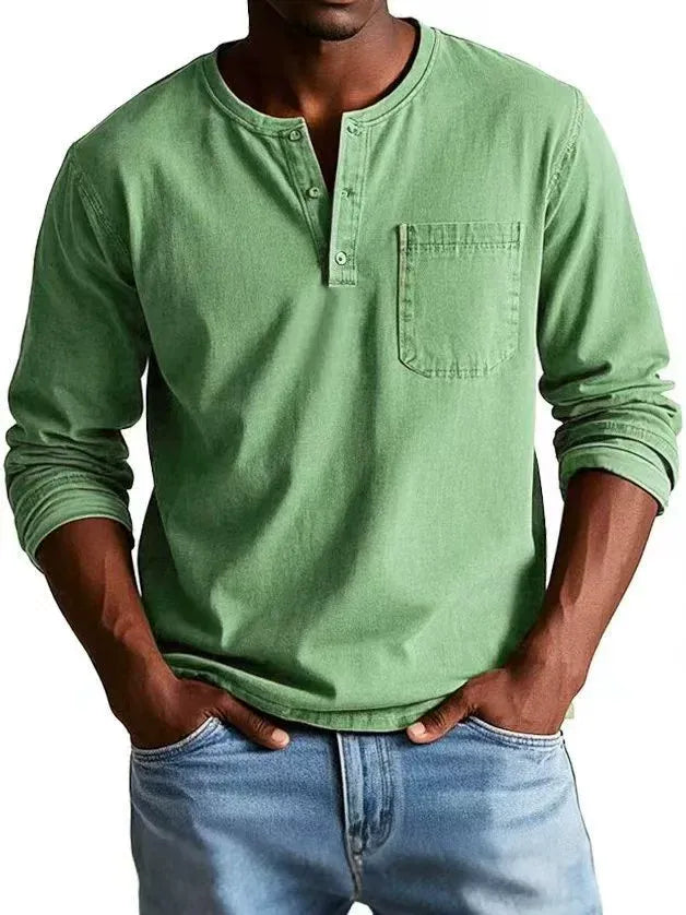 Camicia Henley Vintage Uomo