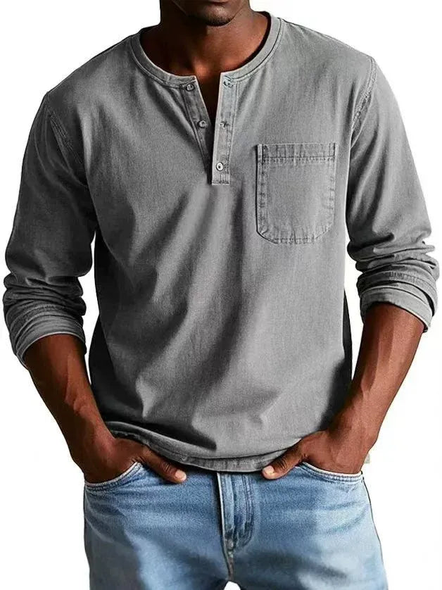 Camicia Henley Vintage Uomo
