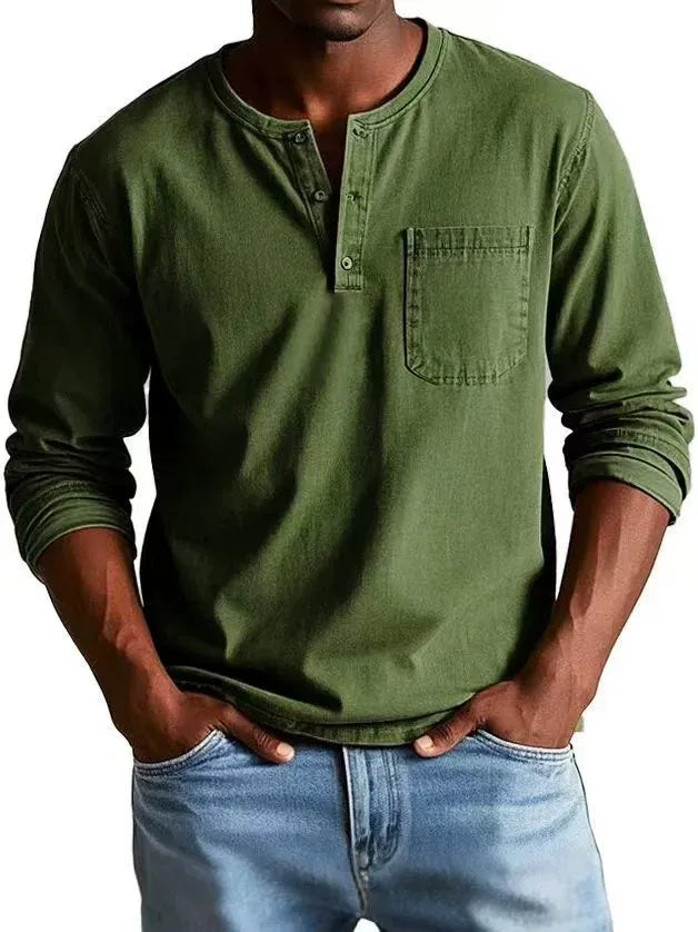 Camicia Henley Vintage Uomo