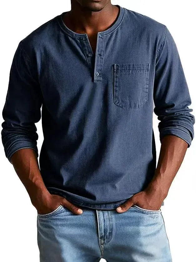 Camicia Henley Vintage Uomo
