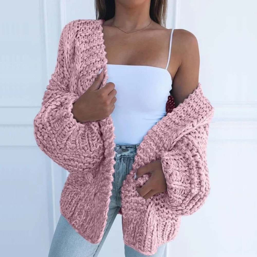 Cardigan Donna Oversize con Apertura Frontale – Comfort Avvolgente