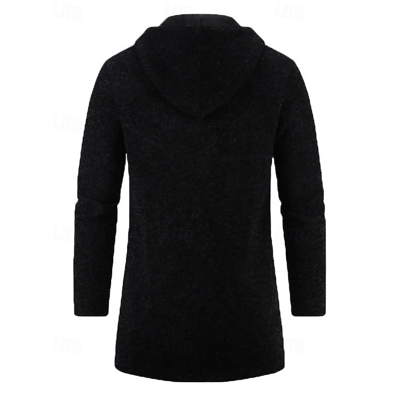 Cappotto Uomo Lungo con Cappuccio – Stile Minimalista Invernale