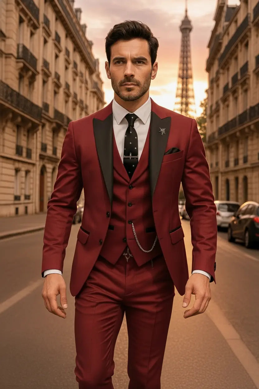 Completo Slim Fit Tre Pezzi Uomo Verde | Abito Formale Moderno