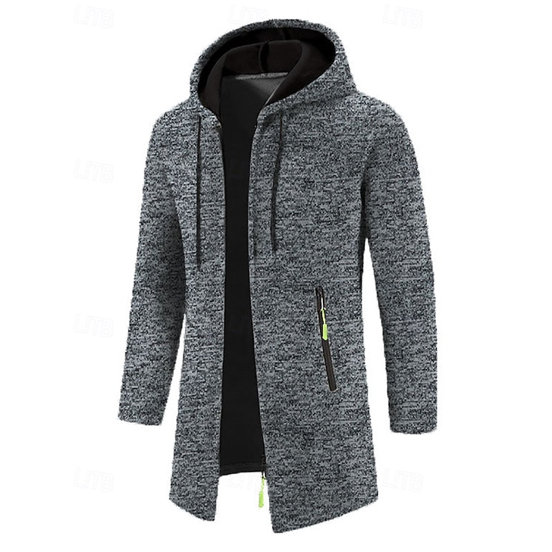 Cappotto Uomo Lungo con Cappuccio – Stile Minimalista Invernale