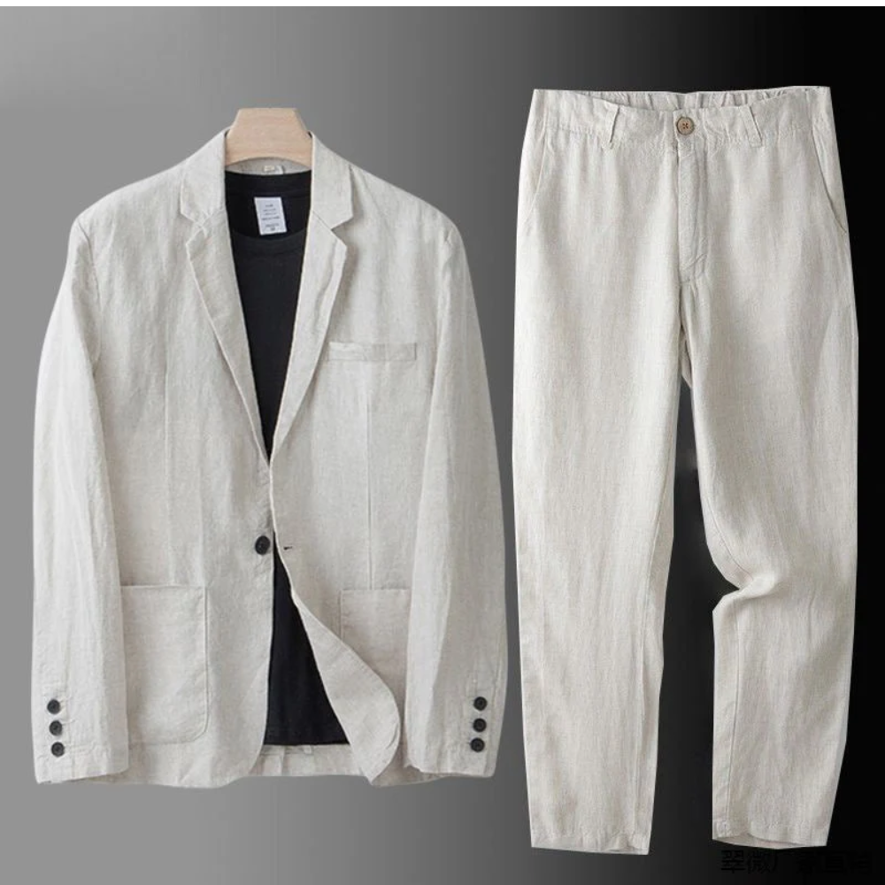 Set Uomo Cardigan con Bottoni e Pantaloni – Look Coordinato